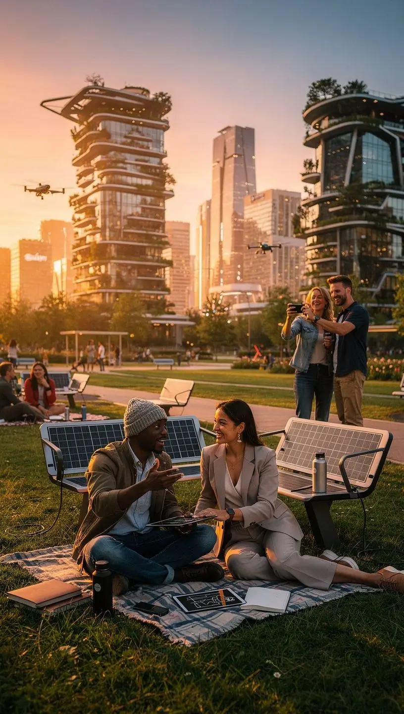 Drones delivering packages in an urban environment