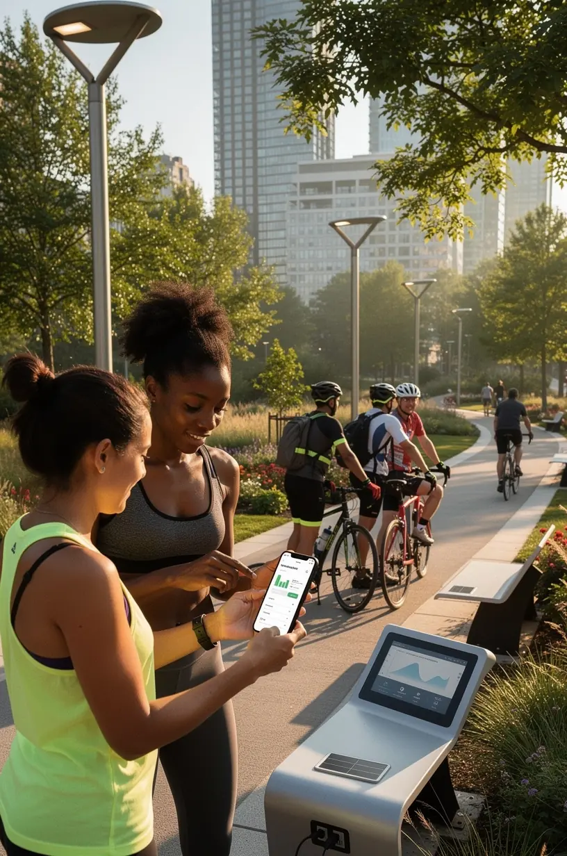 Smart buildings showcasing energy-efficient technology innovations.